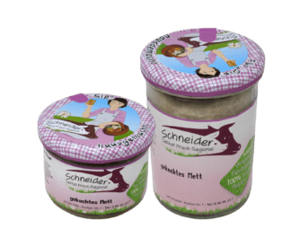 gekochtes Mett groß und klein im Glas